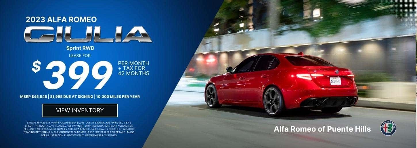 new 2023 alfa romeo giulia lease special