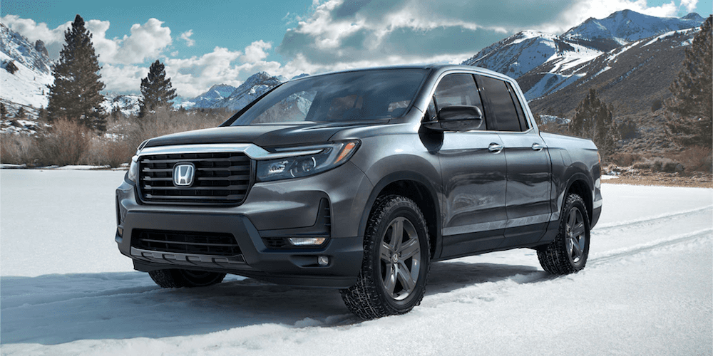 2021 honda ridgeline grey exterior parked outside
