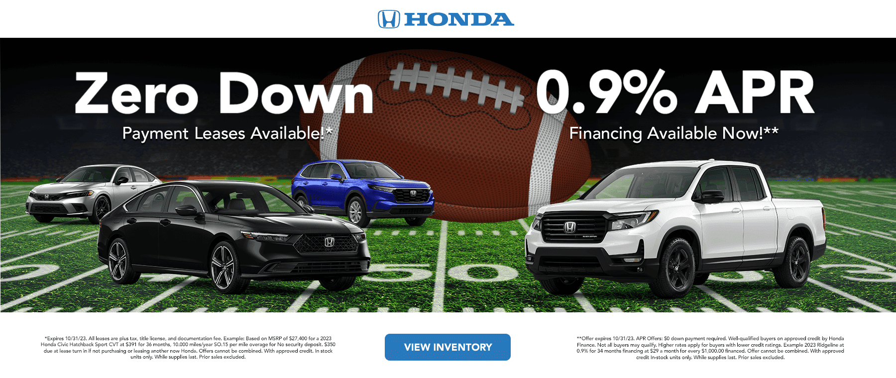 zero down/0.9% apr