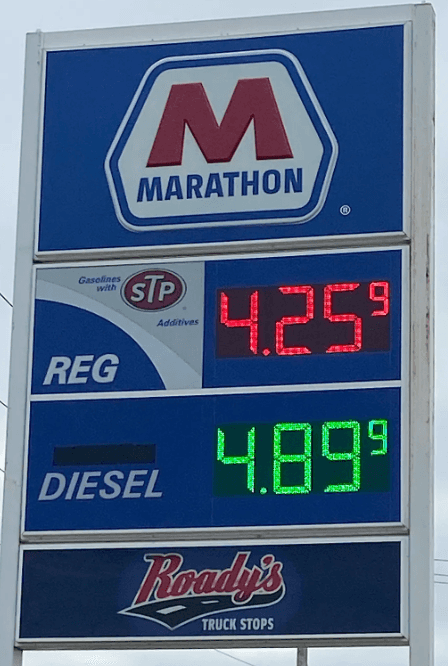 Gas prices are advertised in Chicago Feb. 28, 2022