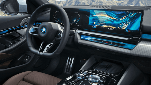 BMW i5 interior with touchscreen