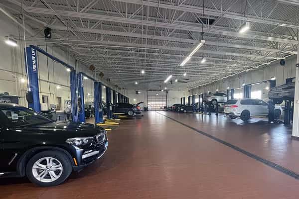 BMW of Schererville state-of-the-art service bay with vehicle lifts