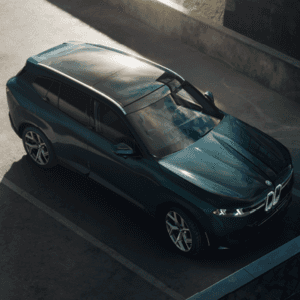 2027 BMW X5 overhead view showing the panoramic glass roof