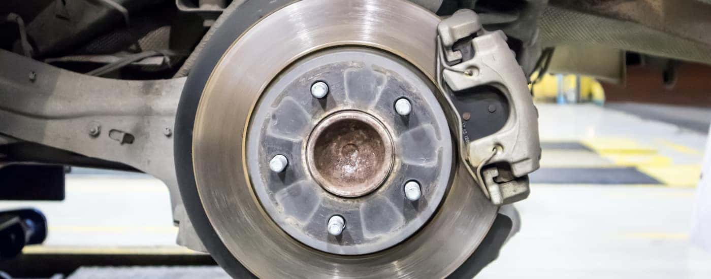 A close up of brake pads.