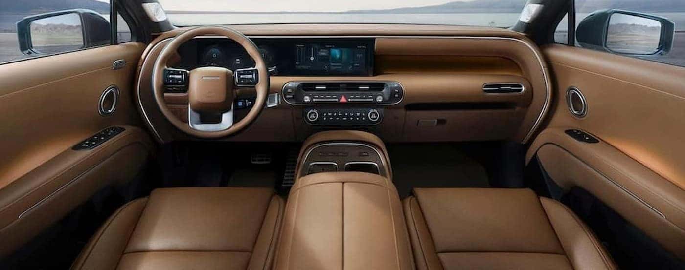 Tan interior and dash in a2026 Hyundai Palisade.
