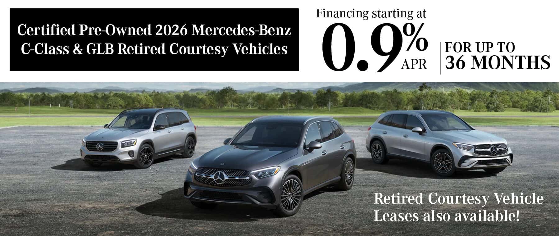 2026 Mercedes-Benz Certified Pre-Owned C-Class and GLB vehicles