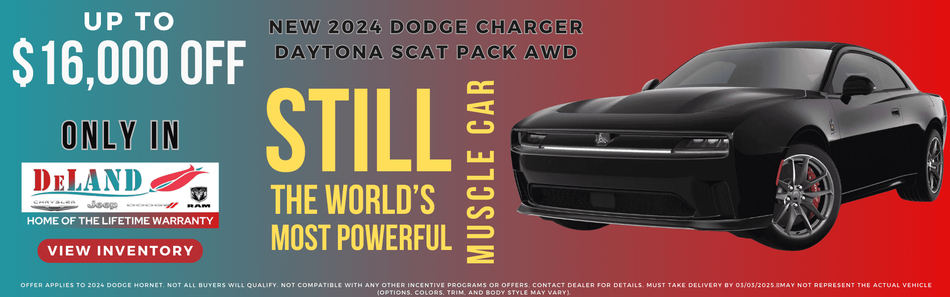 UP TO $16,000 OFF 2024 DODGE CHARGER DAYTONA