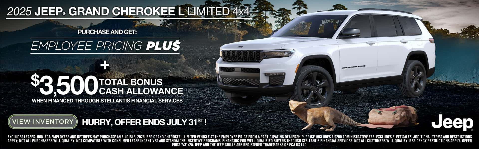 Employee Pricing Plus by Your Car Dealership Near Me DeLand CDJR - Grand Cherokee L Limited with up to $3,500 Cash Incentive