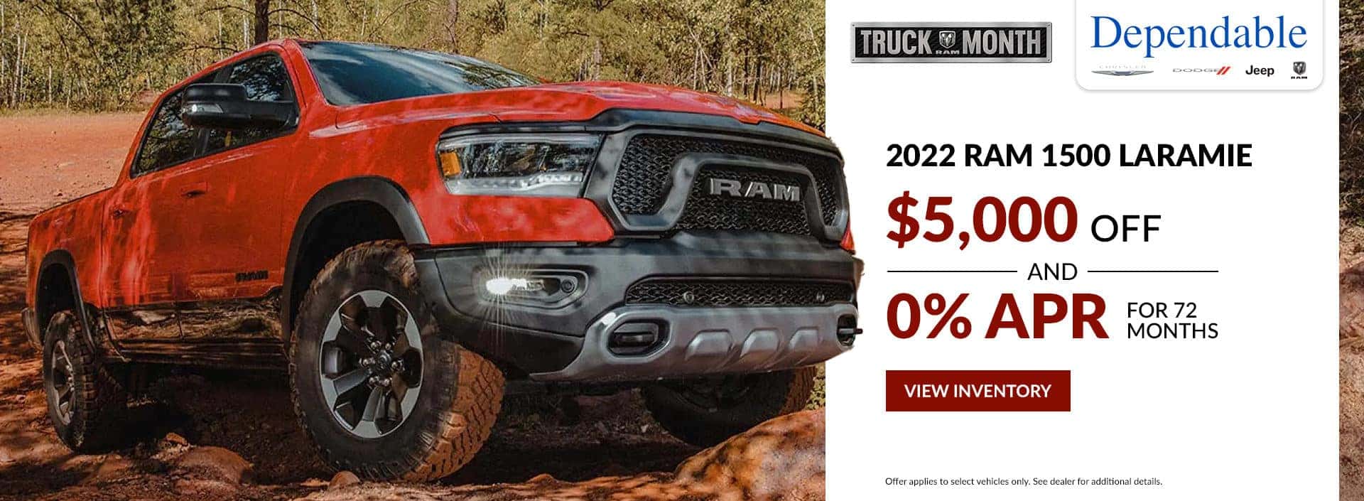 $5000 off and 0% APR for 72 months