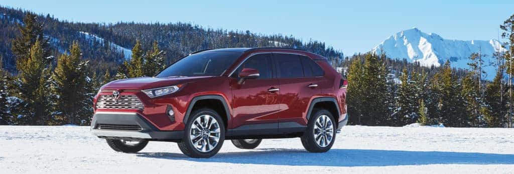 Halterman's Toyota is a Toyota Dealership near Arlington Heights, PA | RAV4 on snowy mountain clearing