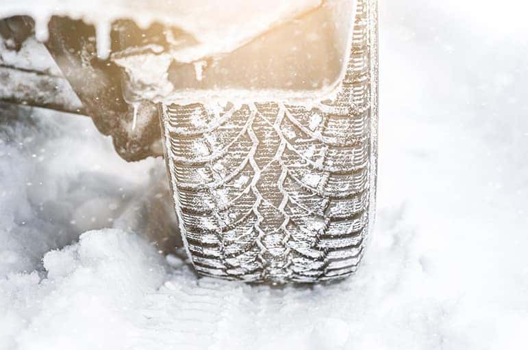 The Cold Facts of Winter Tires at Halterman's Toyota in East Stroudsburg, PA | Snow Covered Tire Driving on Top of Snow