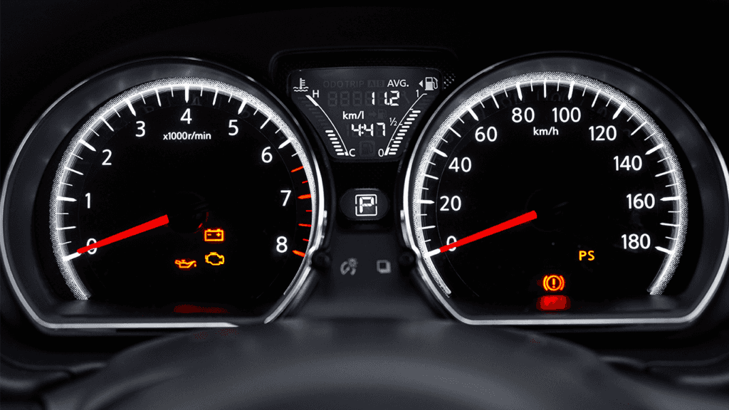 Understanding Your Toyota’s Emergency Lights at Halterman's Toyota in East Stroudsburg, PA | Car dashboard with multiple emergency lights on in yellow and red