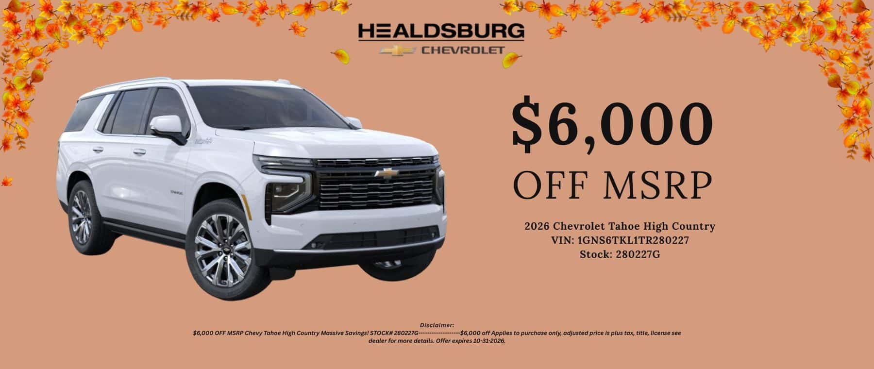 CHEVY SALES BANNER
