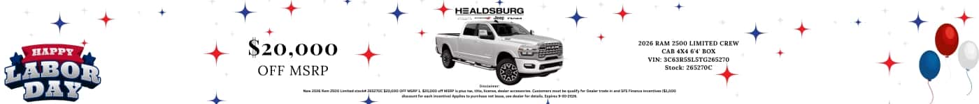 $20,000 OFF MSRP 2026 RAM 2500 LIMITED CREW CAB 4X4 64 BOX VIN: 3C63R5SL5TG265270| Stock: 265270C