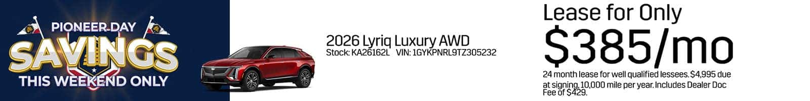 Cadillac Lyriq $385/mo