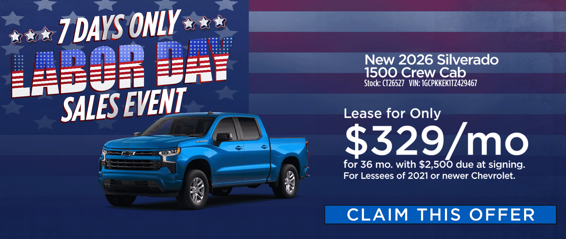 Silverado Lease Labor Day