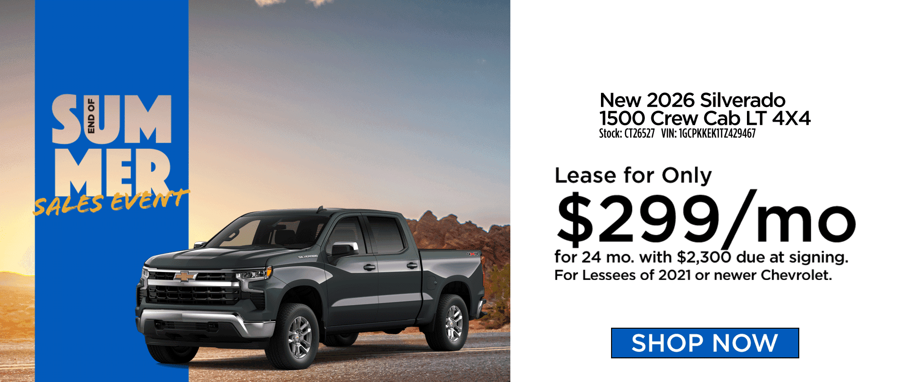 Aug 26 Silverado Lease $299