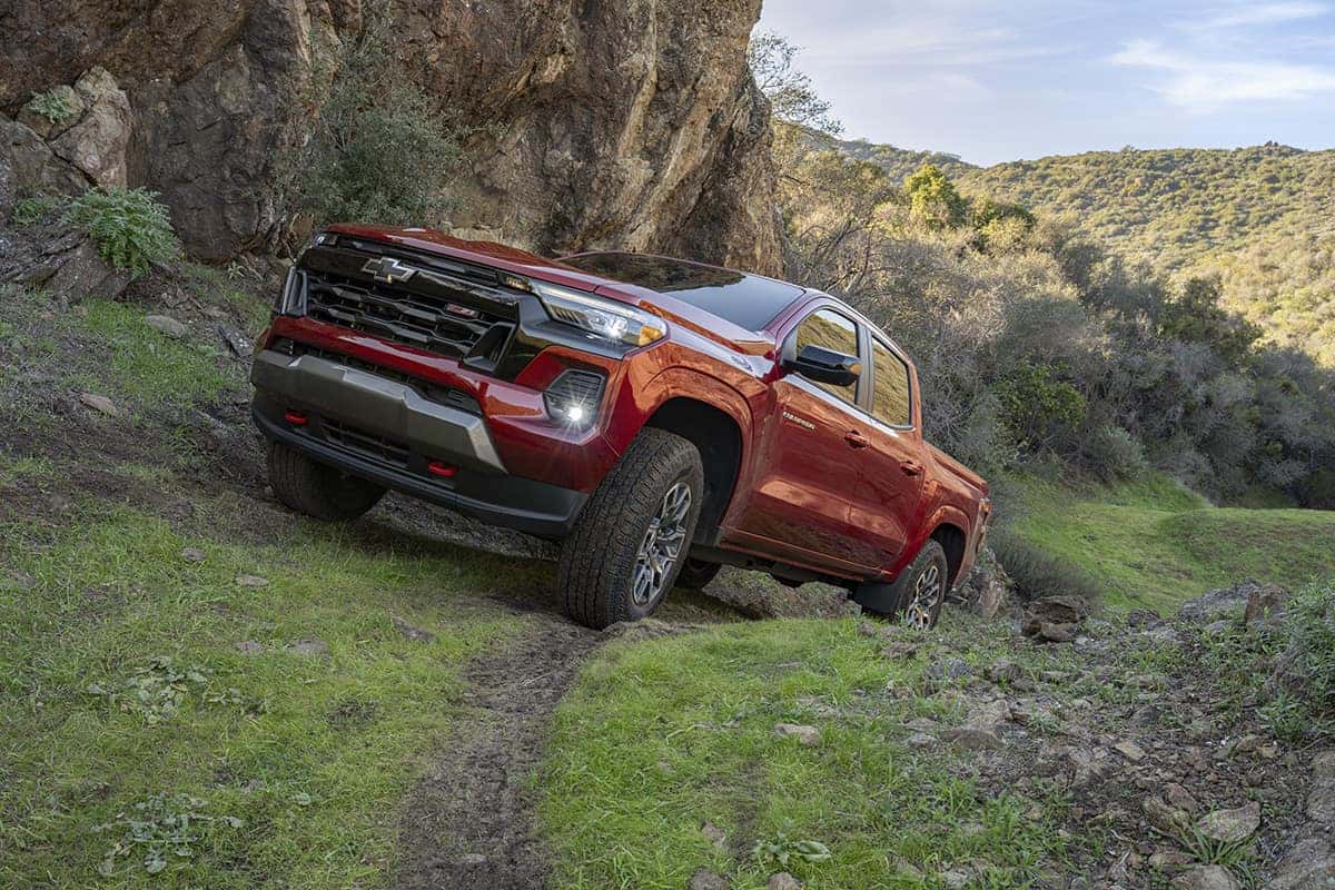 2026 Chevrolet Colorado 4x4 navigating mountain backcountry forest trails along the Wasatch Front