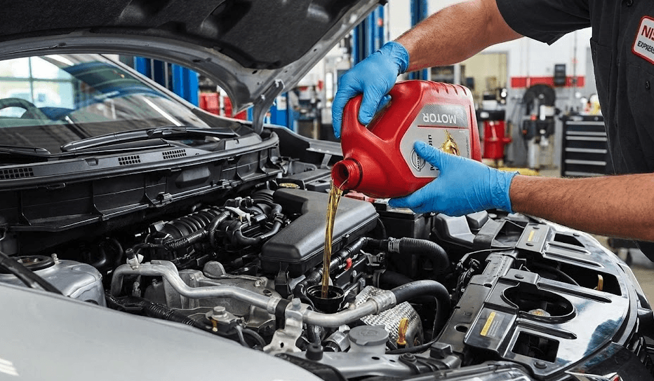 Oil change service for Nissan vehicles