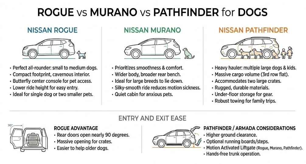 nissan rogue murando and pathfinder for dogs