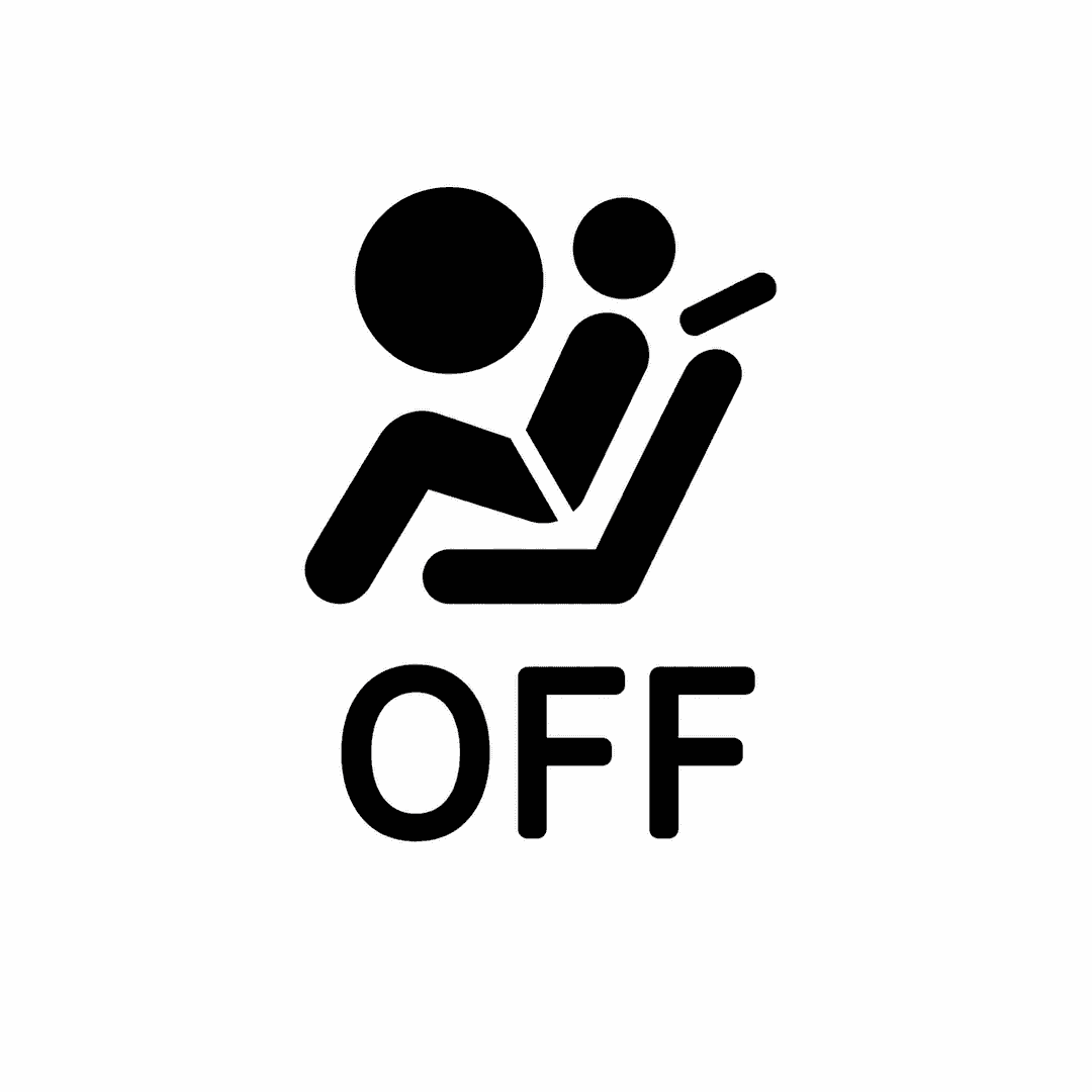 Nissan front passenger air bag status light symbol