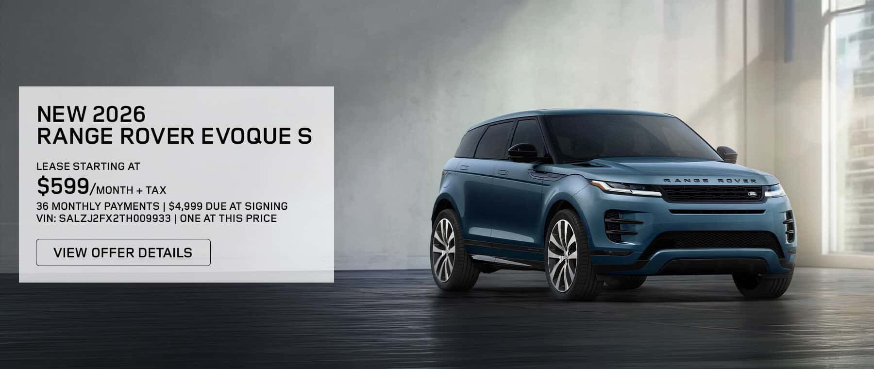NEW 2026 RANGE ROVER EVOQUE S Lease Banner