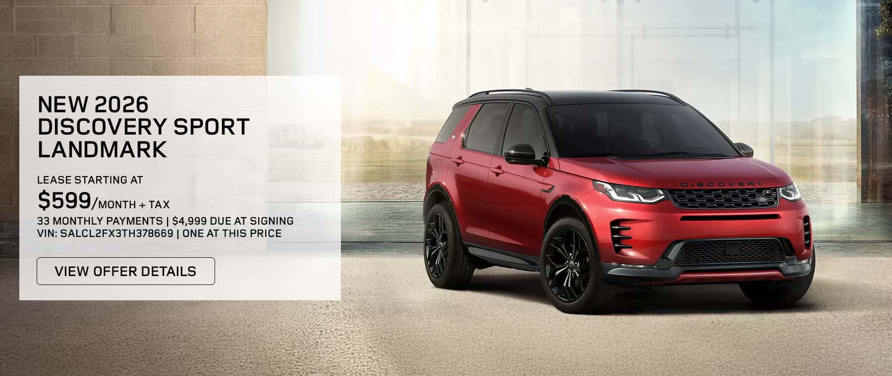 NEW 2026 DISCOVERY SPORT LANDMARK Lease Banner