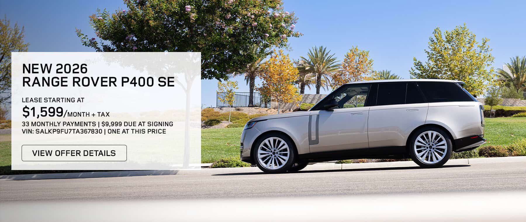 NEW 2026 RANGE ROVER P400 SE Lease Banner