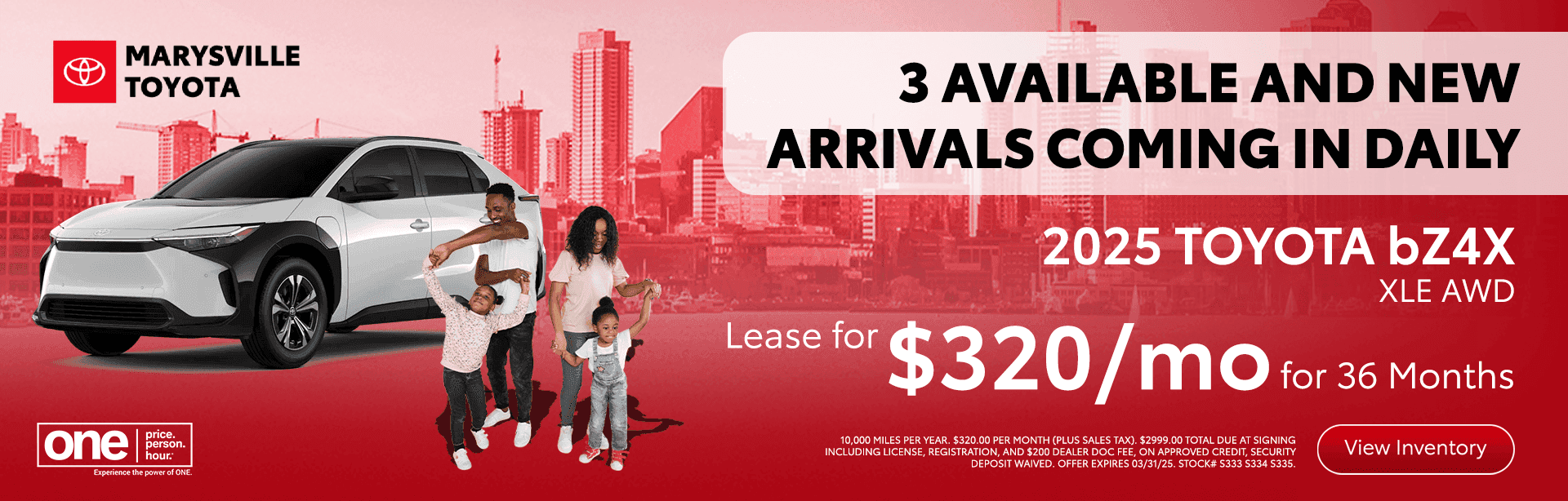 2025 Toyota bZ4X XLE AWD Lease for $320/mo for 36 Months