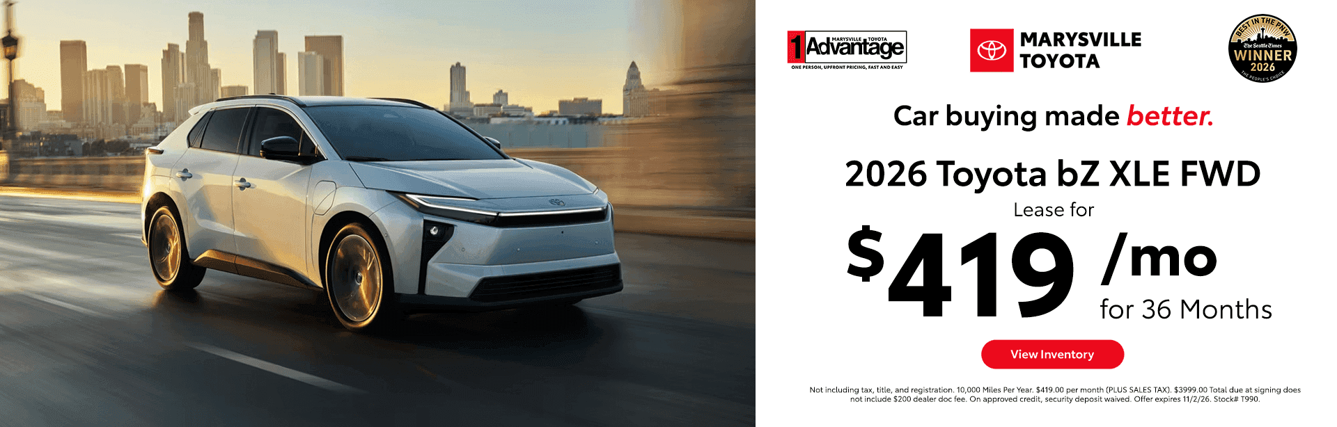 2026 Toyota bZ XLE FWD