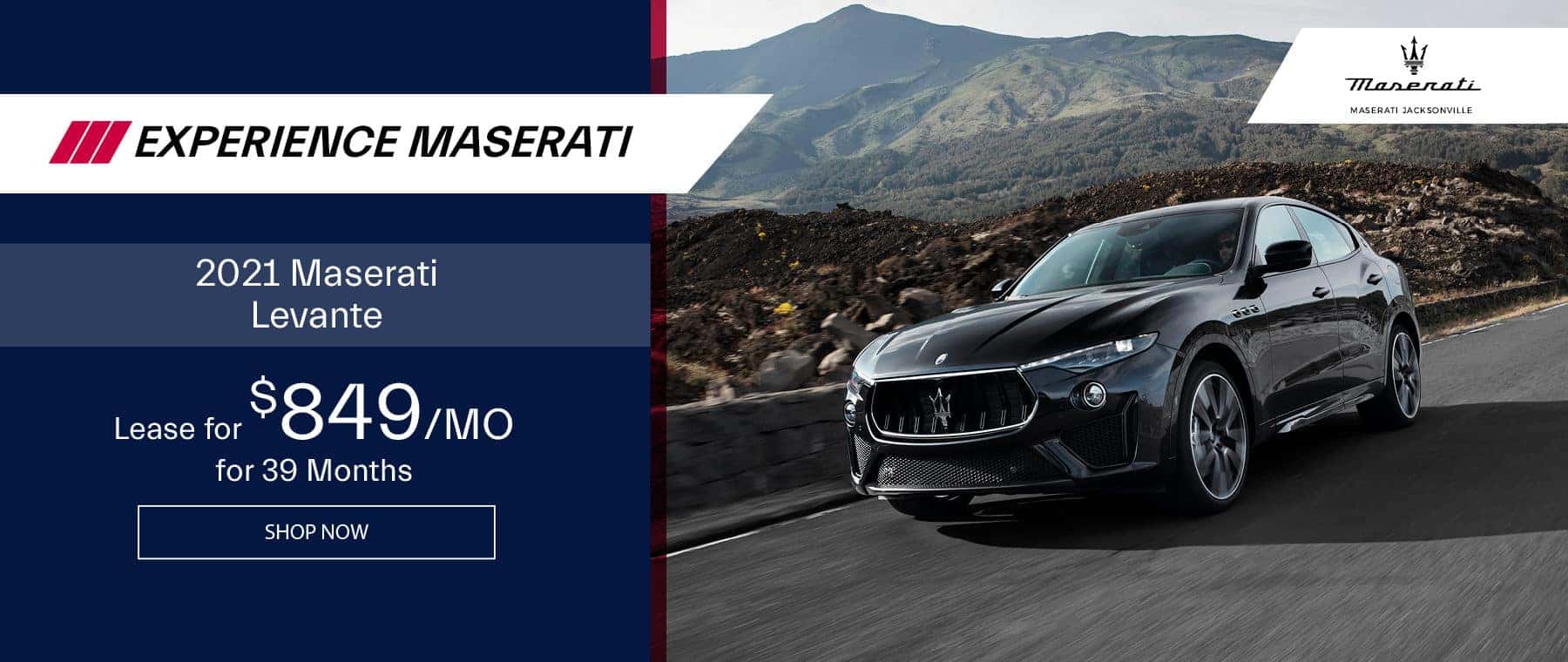 Black 2021 Levante driving on road