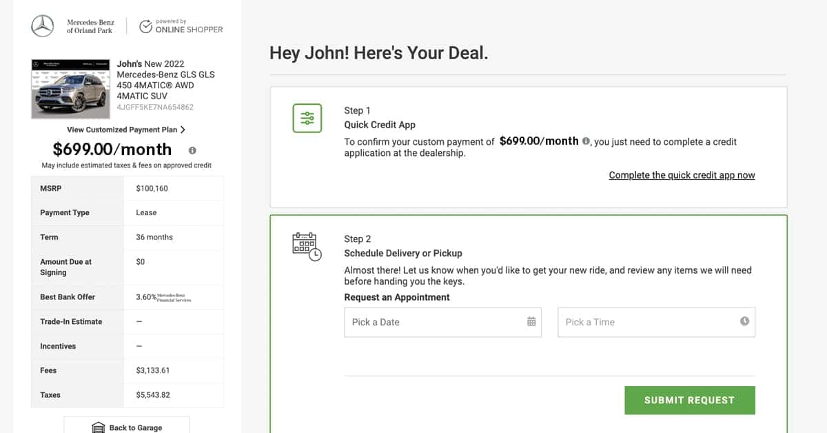 Step 4: Finalize Your Deal/Schedule Delivery or Pick Up