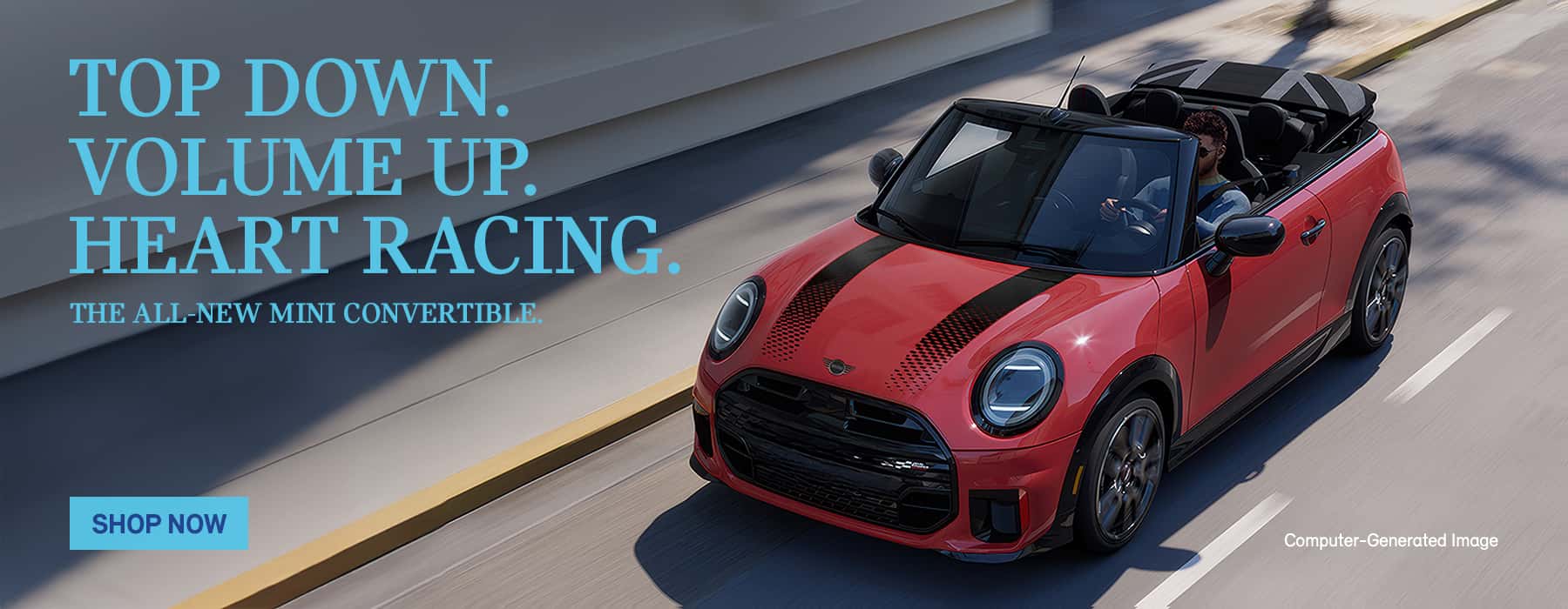 MINI Cooper Convertible dropped top.