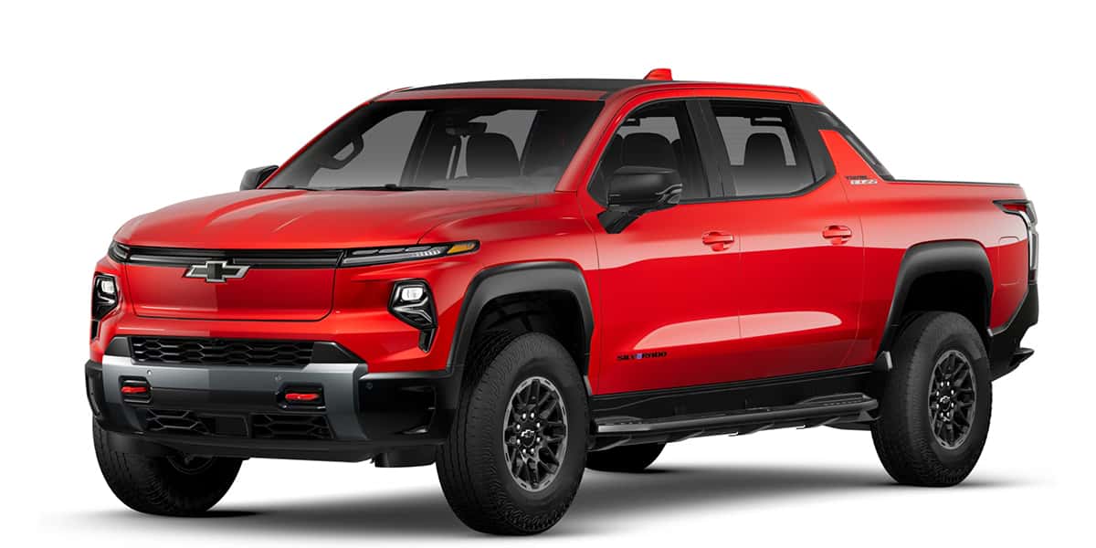 Red Chevy Silverado EV Truck