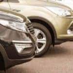 Front of a row of cars