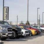 used cars for sale parked at used car dealership in las vegas, nevada