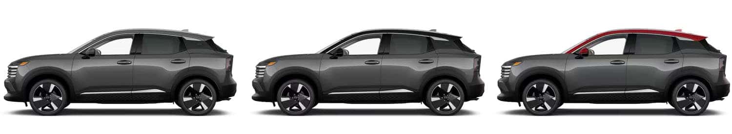Side View of Gun Metallic 2025 Nissan Kicks
