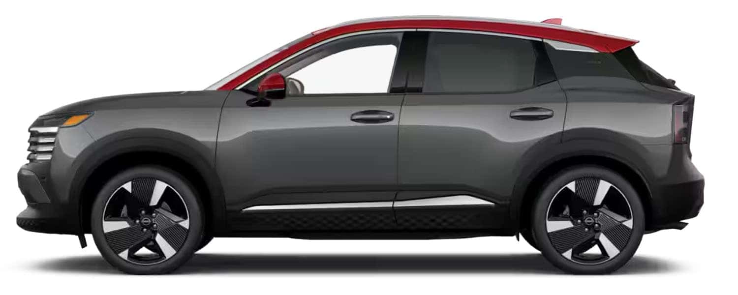 Two-Tone 2025 Nissan Kicks Gun Metallic with Scarlet Ember Roof