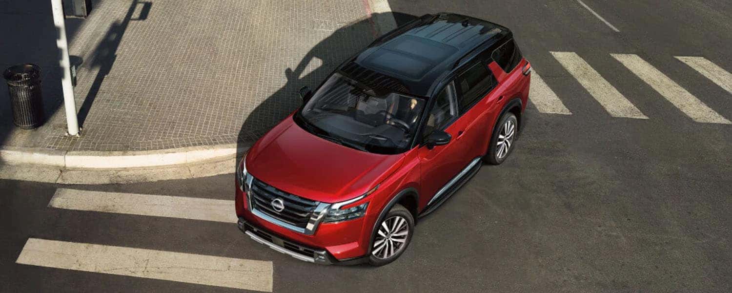 2025 Nissan Pathfinder Near Me North Olmsted Ohio Near Cleveland Oh Red Exterior Image