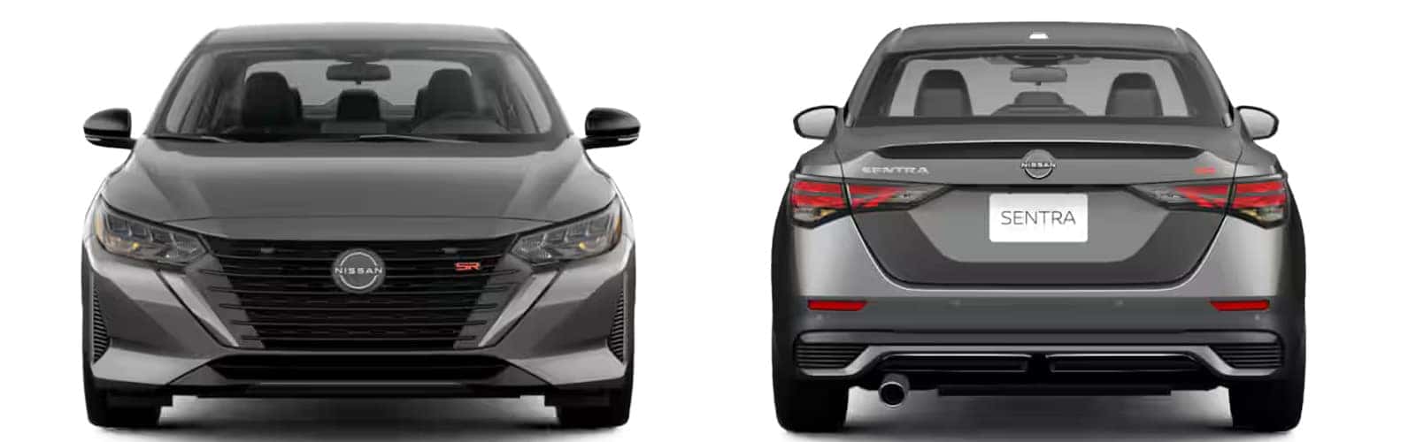 2025 Nissan Sentra Gun Metallic Exterior Color For Sale in North Olmsted Ohio Near Cleveland Ohio Front and Rear View