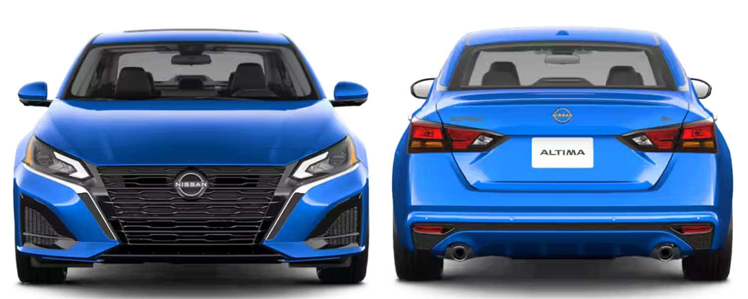 2025 Nissan Altima Blue Exterior Color Front and Rear View