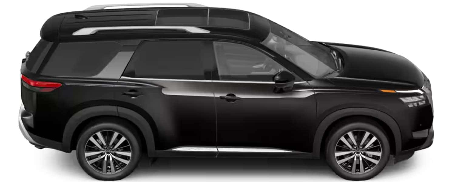 New 2025 Nissan Pathfinder Black Exterior Color for Sale in North Olmsted Ohio near Cleveland Ohio Passenger Side Image