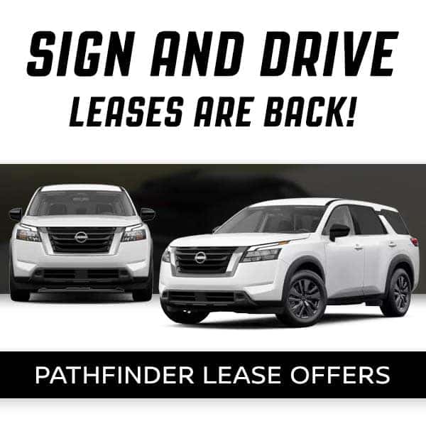 White Nissan Pathfinder Sign and Drive Leases Are Available in North Olmsted Near Cleveland Ohio