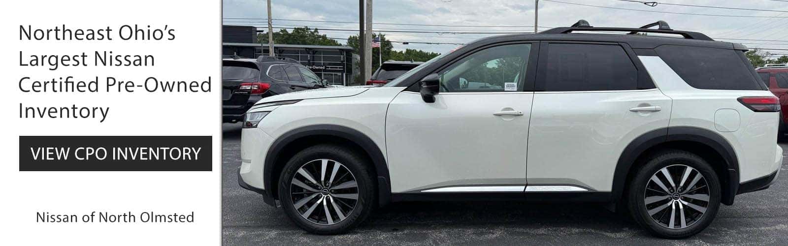 Nissan Certified Pre-Owned Nissan Pathfinder for sale Near Cleveland Ohio Exterior Driver Side Image