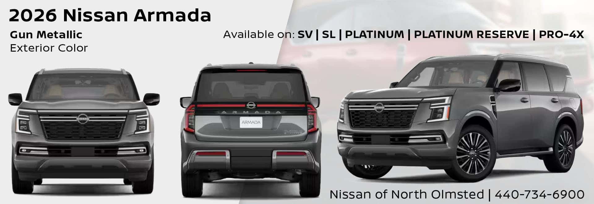 2026 Nissan Armada Gun Metallic Dark Gray Exterior Color