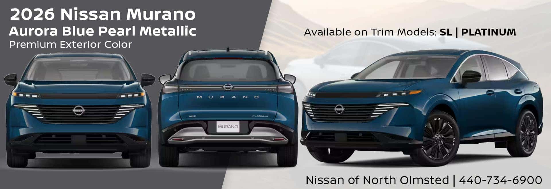 2026 Nissan Murano Aurora Blue Pearl Metallic Exterior Color