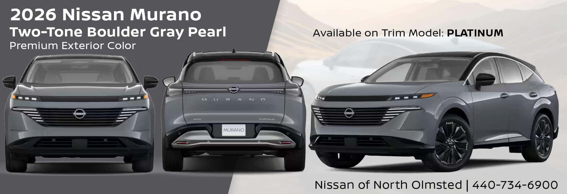 2026 Nissan Murano Boulder Gray Two-Tone Exterior Color