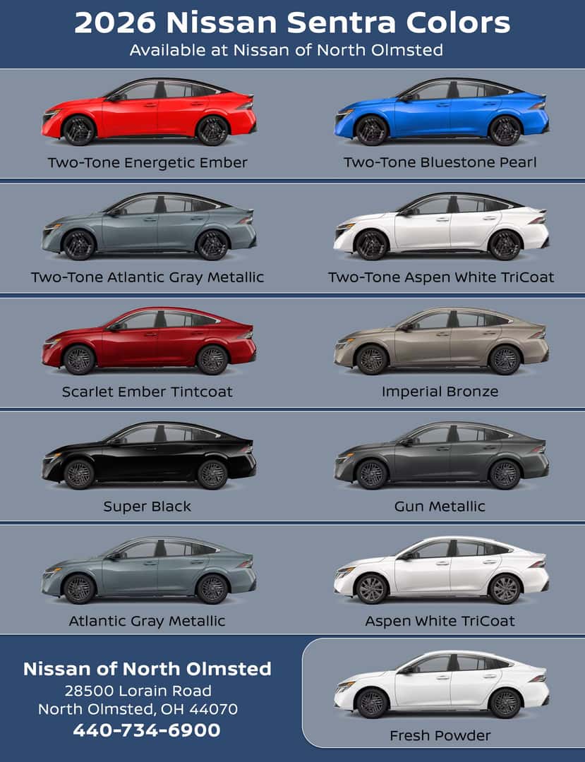 Available 2026 Nissan Sentra Exterior Colors
