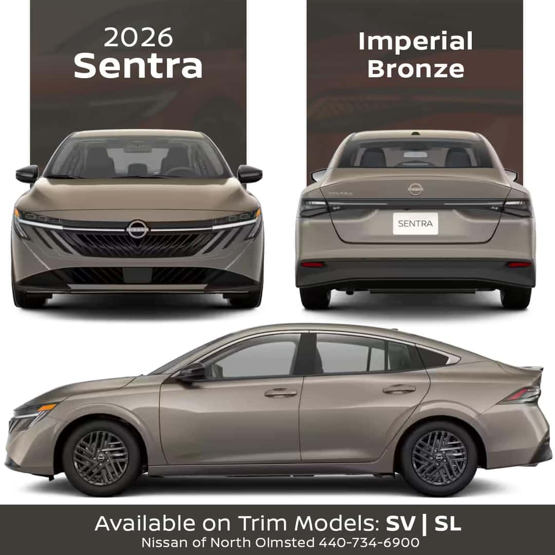 Two-Tone Aspen White TriCoat exterior color 2026 Nissan Sentra for sale near Cleveland Ohio
