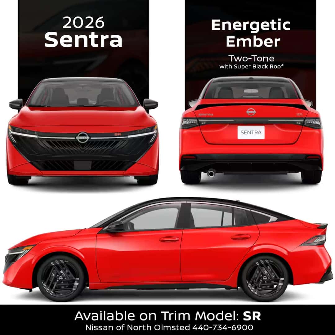 Two-Tone Energetic Ember exterior color 2026 Nissan Sentra for sale near Cleveland Ohio